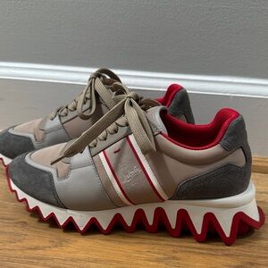 Christian Louboutin Women’s Sneakers in Gray and Red